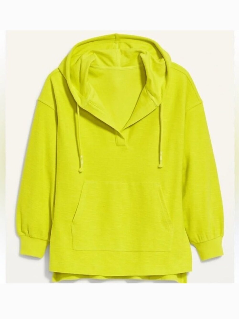 Old Navy Oversized Lightweight V-Neck Tunic Lime Real Estate Hoodie Medium NWT